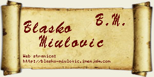 Blaško Miulović vizit kartica
